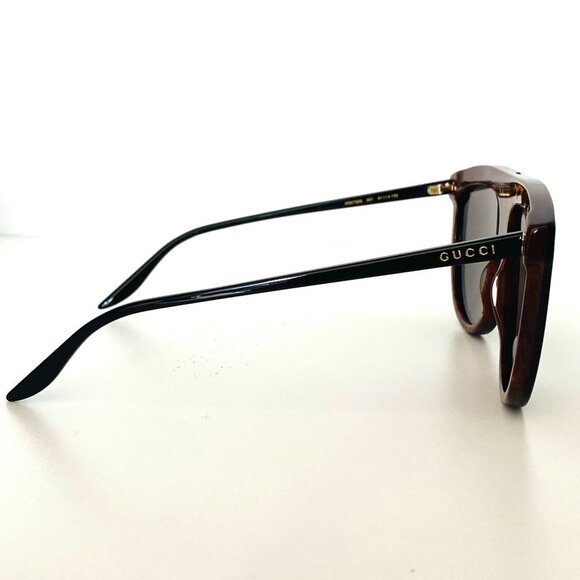 NWT Gucci GG0732S-001 Havana Aviator 61mm Sunglasses main image 10